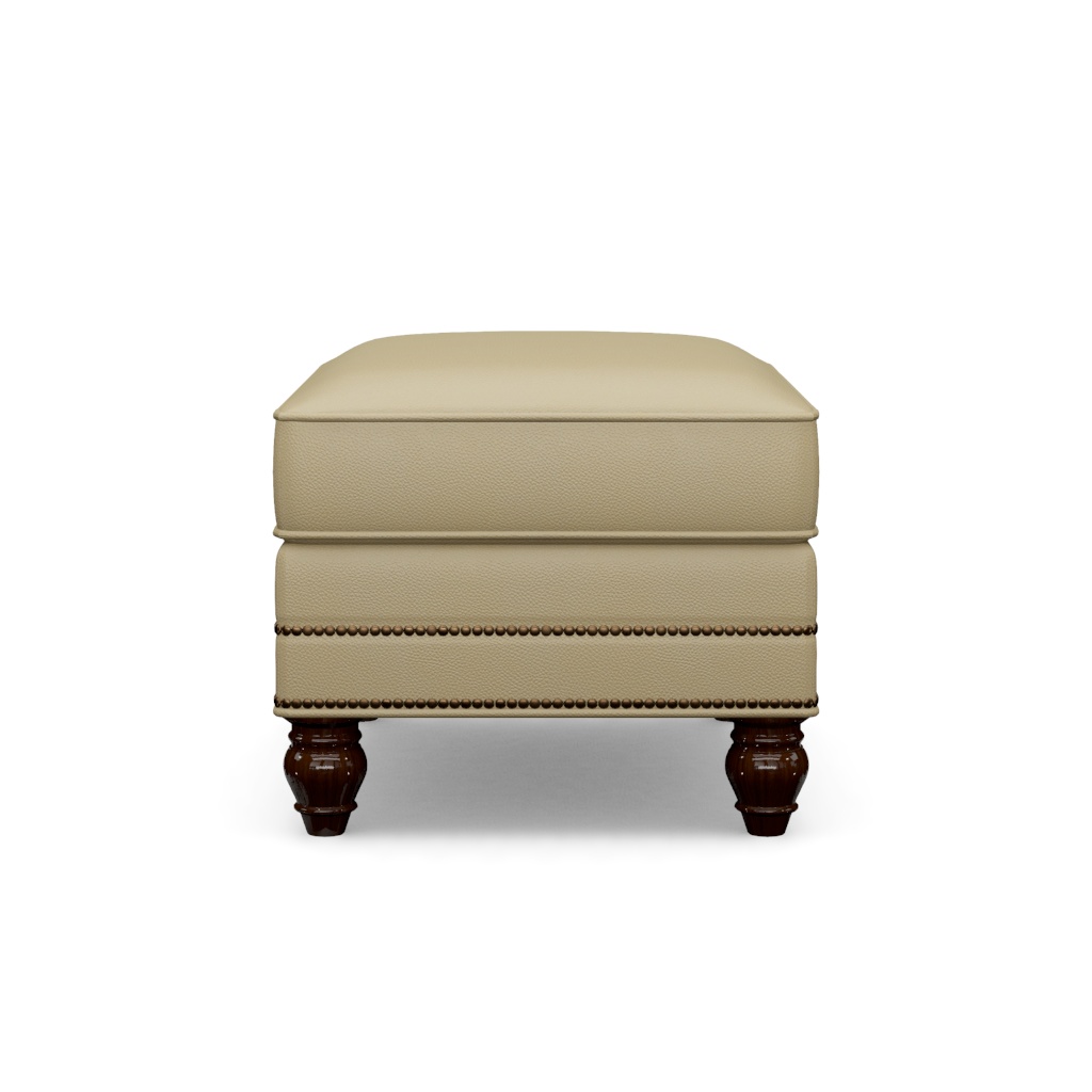 Shoal Creek Leather Ottoman – View at 300°