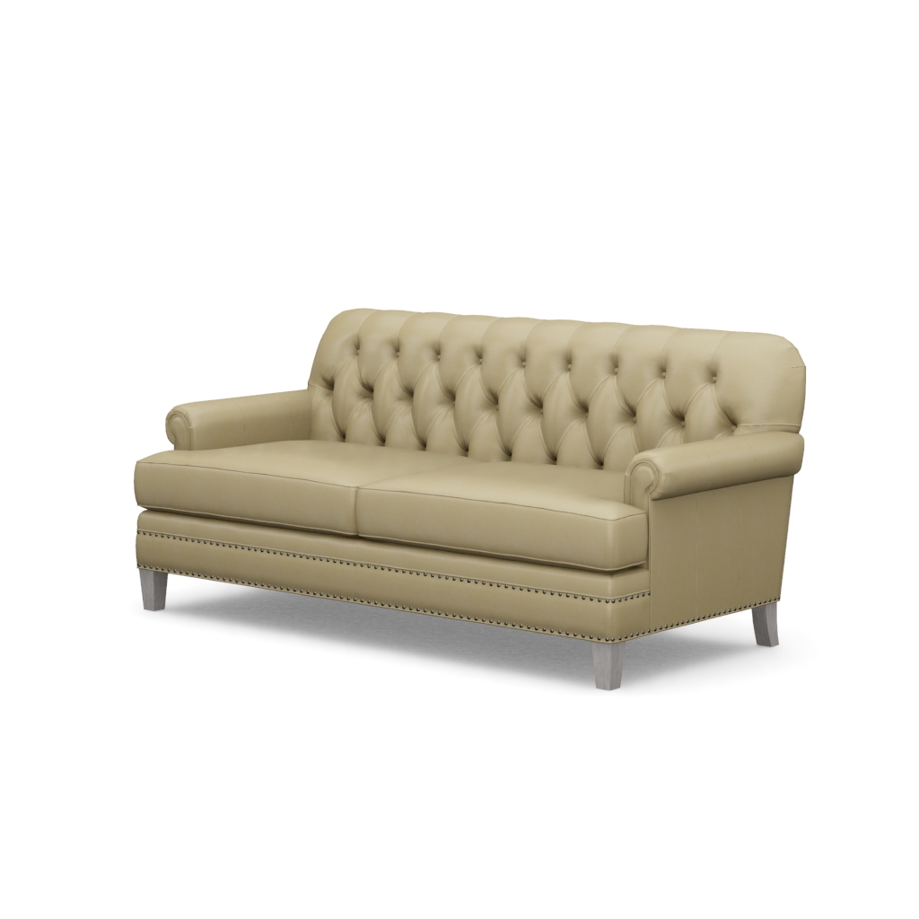 Hillstead Leather Settee – View at 70°