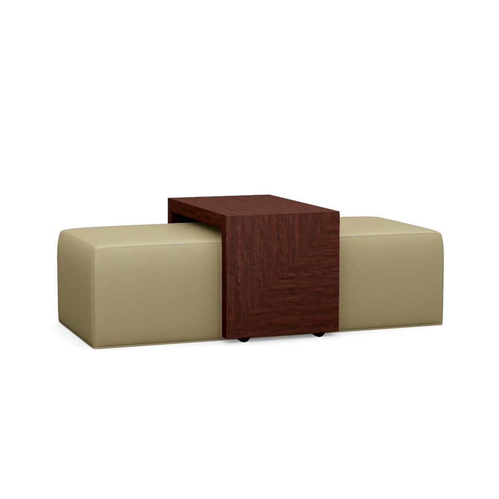Broadway Leather Cocktail Ottoman w/Slide – View at 10°