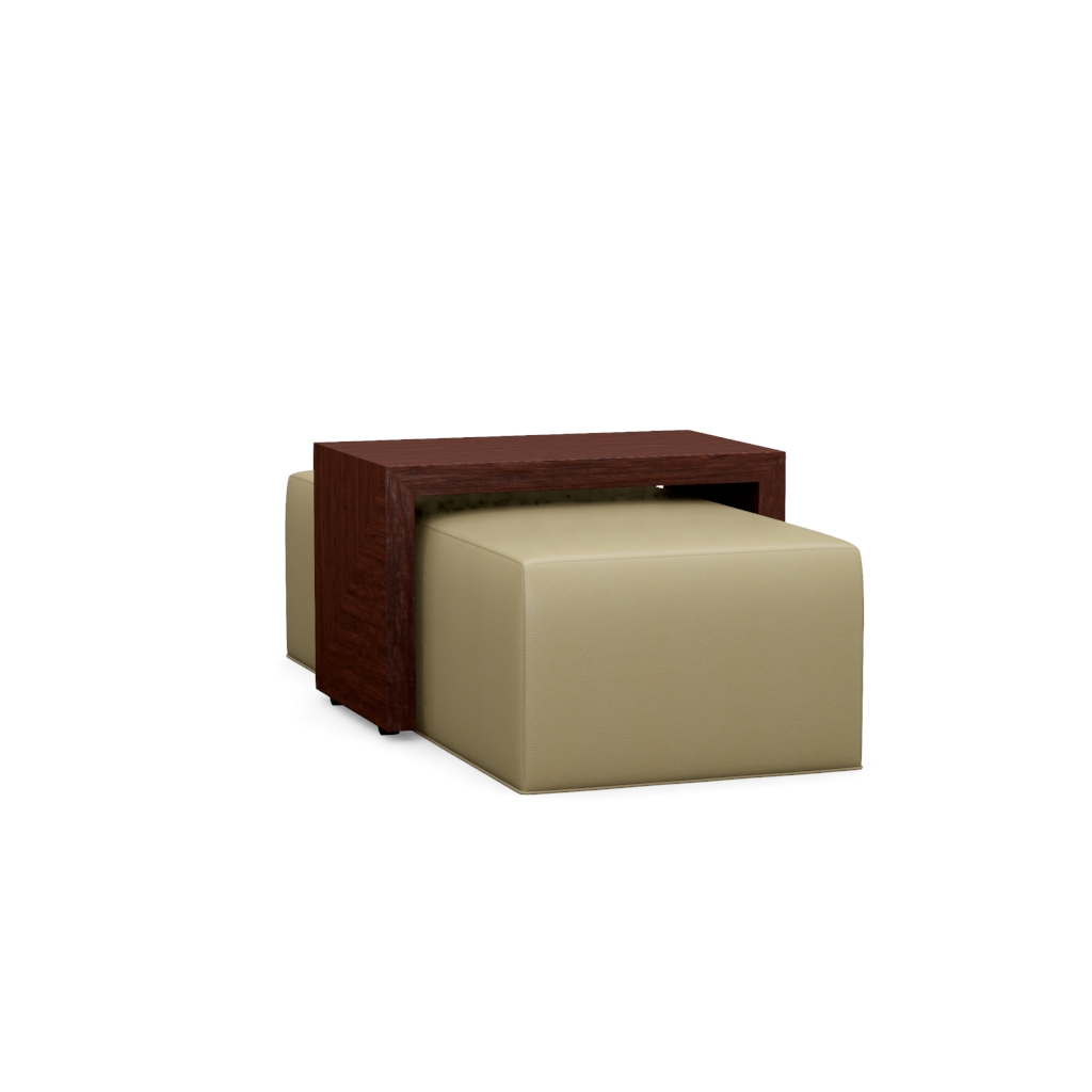 Broadway Leather Cocktail Ottoman w/Slide – View at 100°