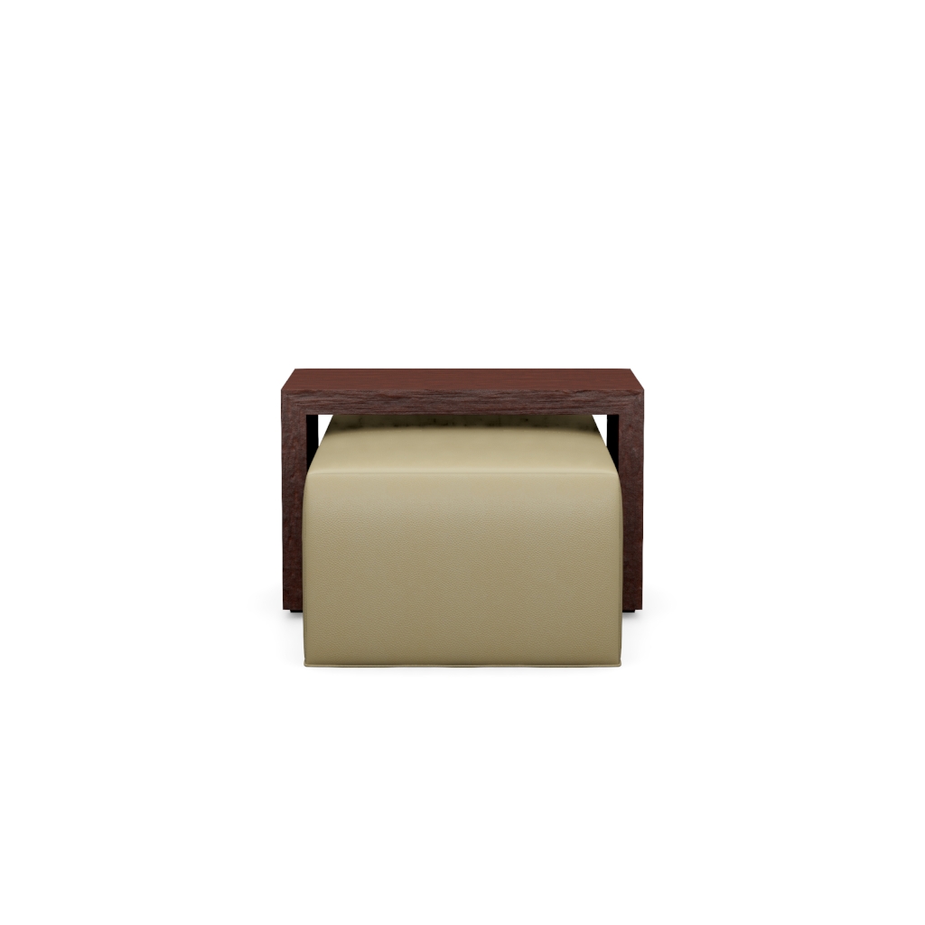 Broadway Leather Cocktail Ottoman w/Slide – View at 120°