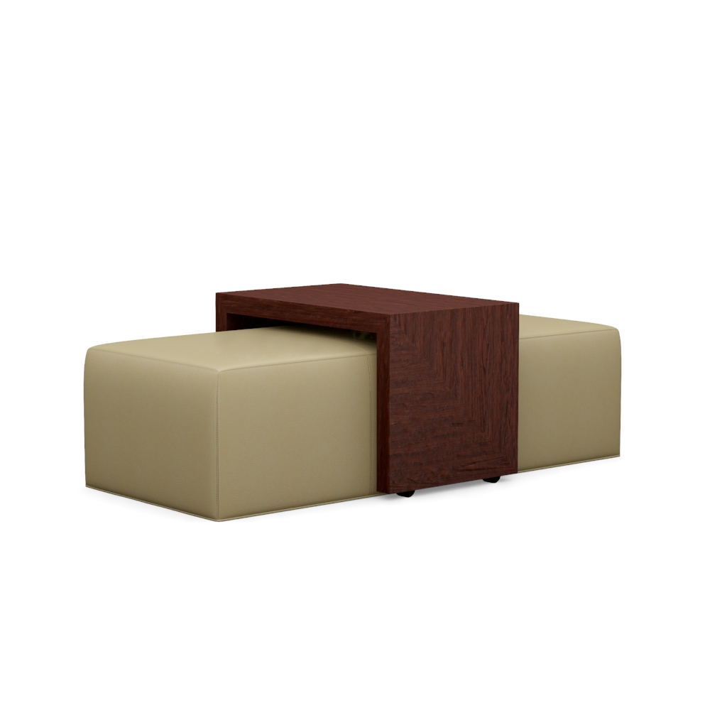 Broadway Leather Cocktail Ottoman w/Slide – View at 170°