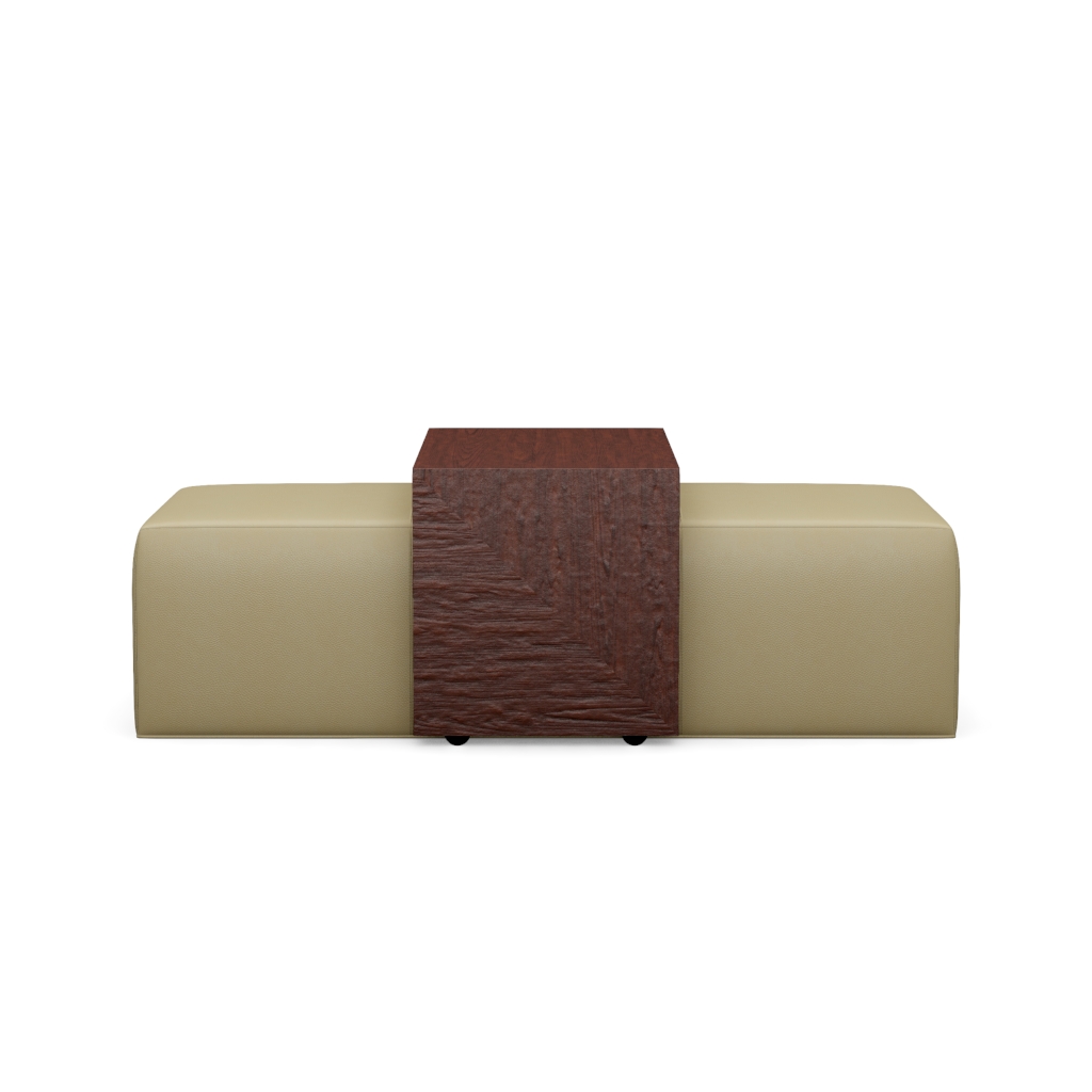 Broadway Leather Cocktail Ottoman w/Slide – View at 210°
