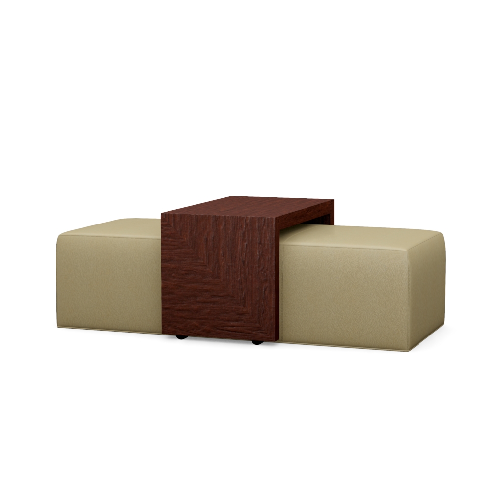 Broadway Leather Cocktail Ottoman w/Slide – View at 230°