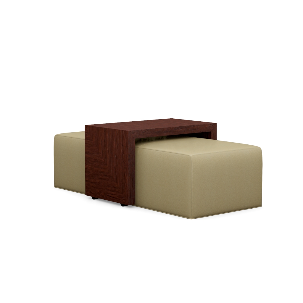 Broadway Leather Cocktail Ottoman w/Slide – View at 260°