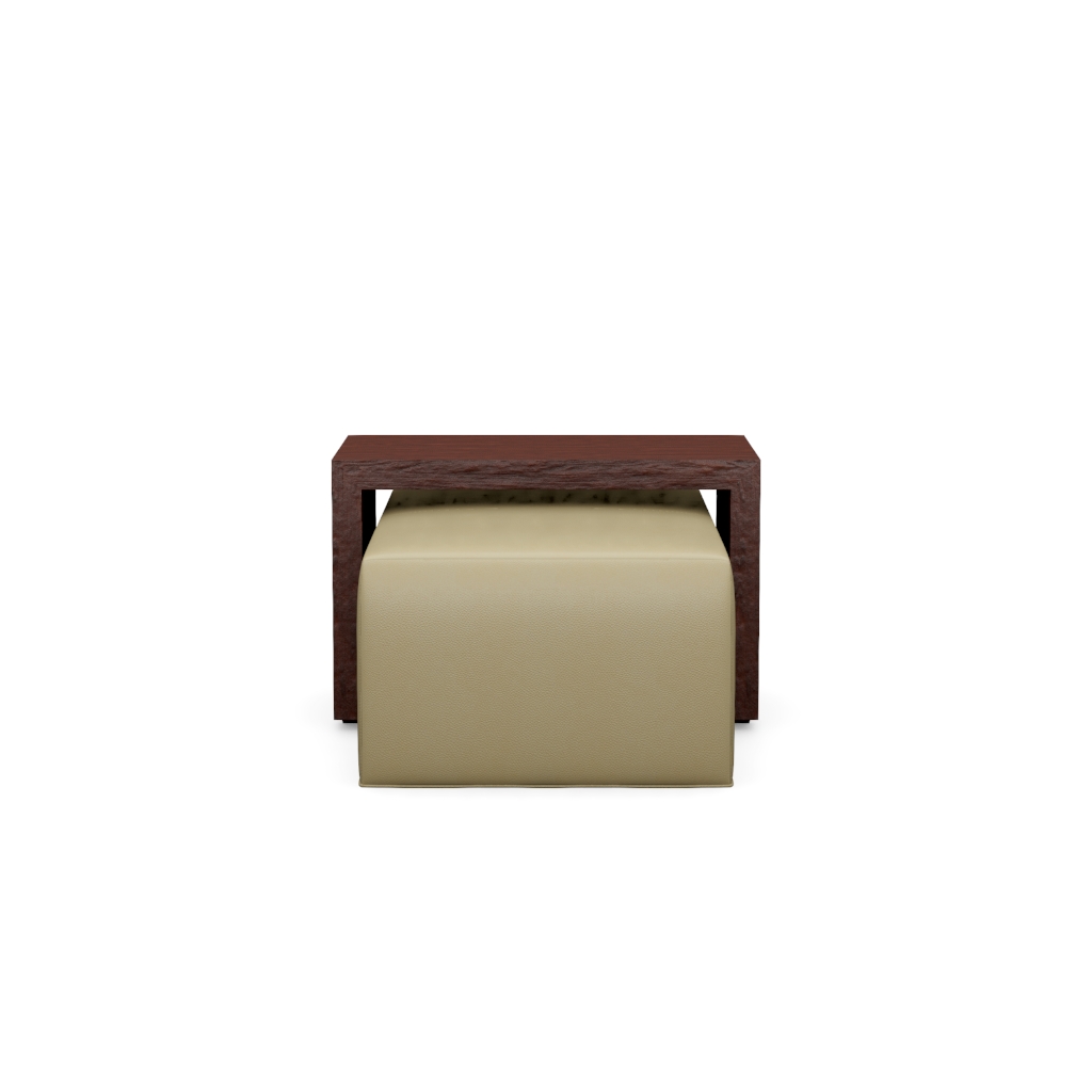 Broadway Leather Cocktail Ottoman w/Slide – View at 300°