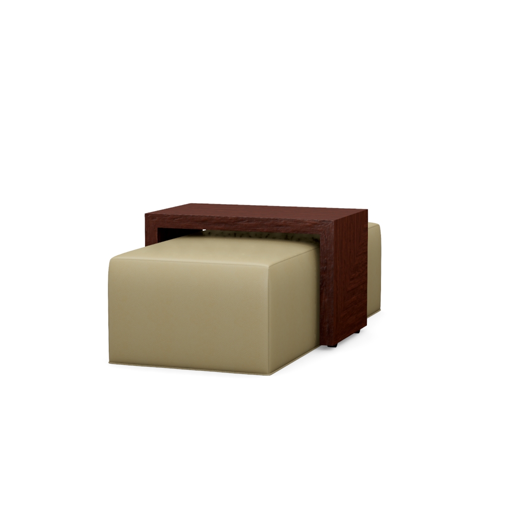 Broadway Leather Cocktail Ottoman w/Slide – View at 320°