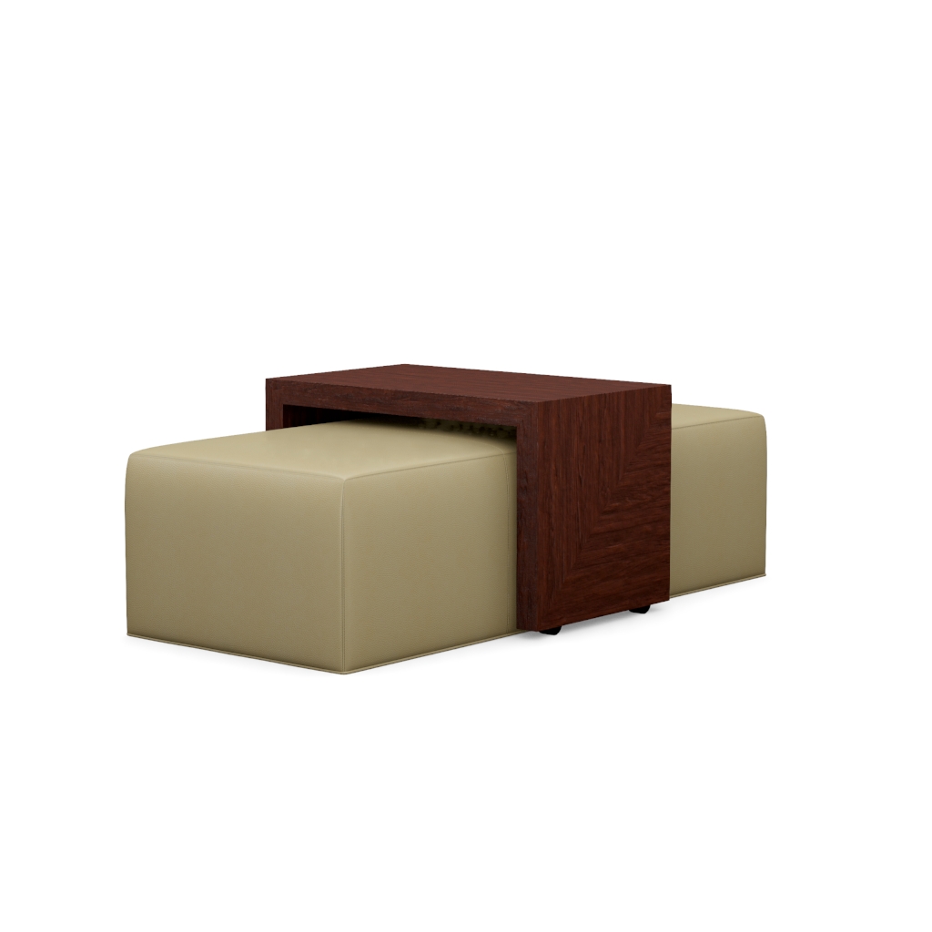 Broadway Leather Cocktail Ottoman w/Slide – View at 340°