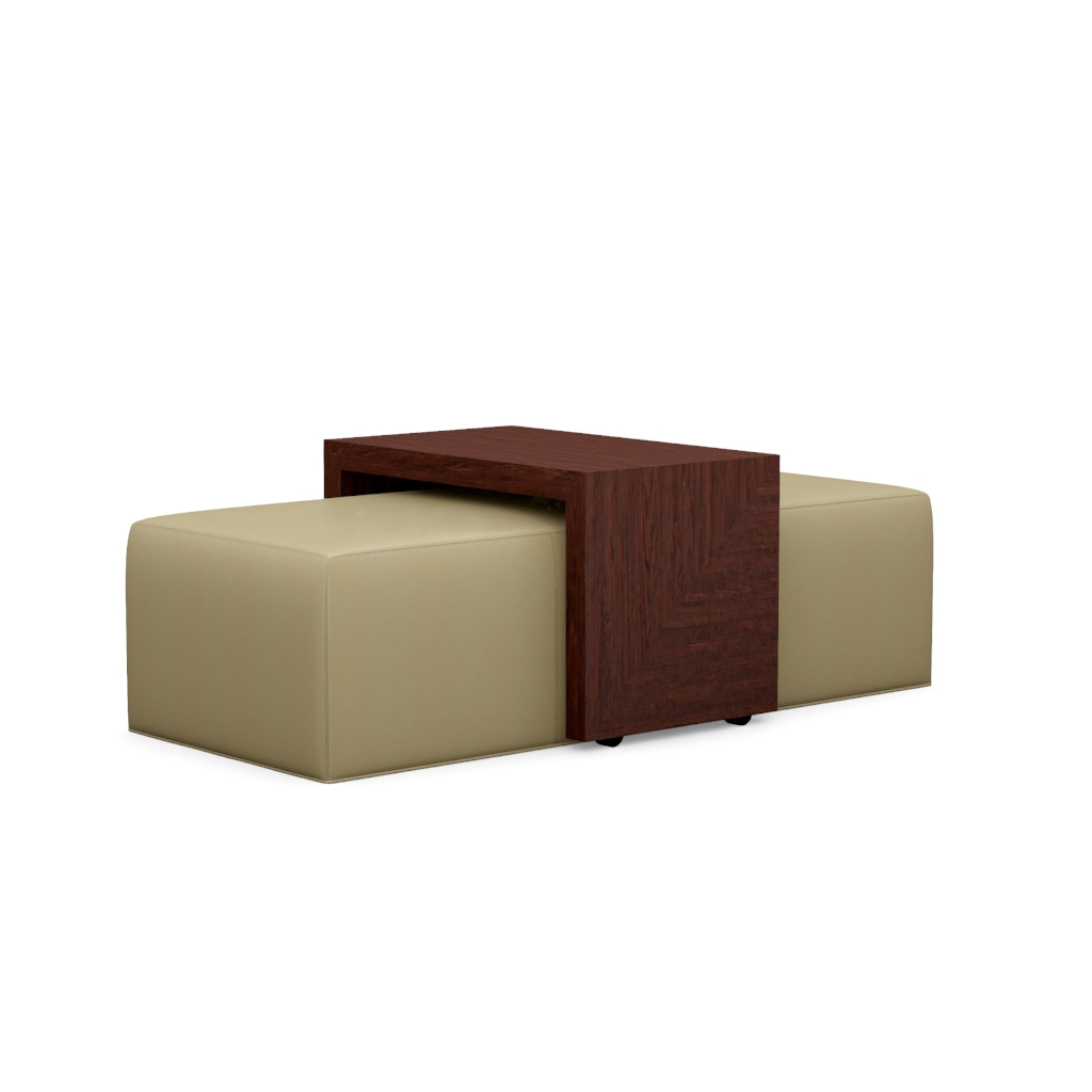 Broadway Leather Cocktail Ottoman w/Slide – View at 350°