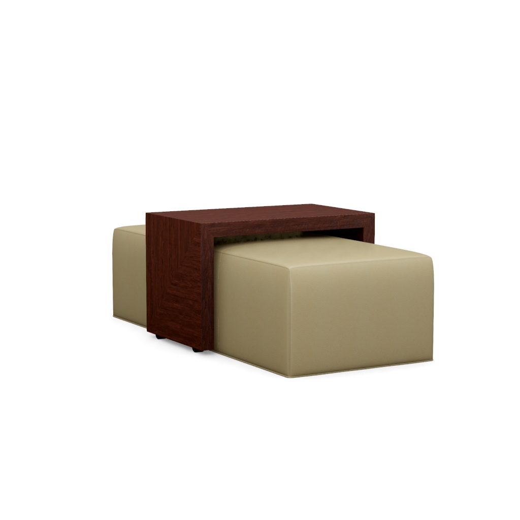Broadway Leather Cocktail Ottoman w/Slide – View at 90°