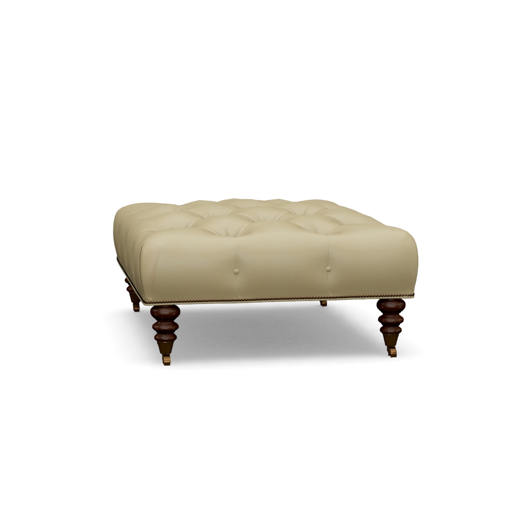 Victoria Leather Cocktail Ottoman – View at 290°