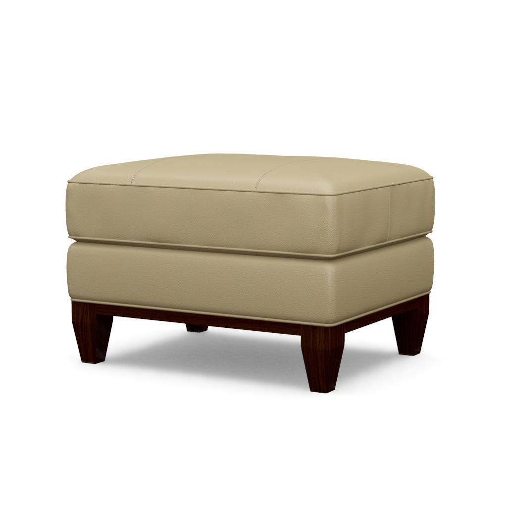 Conrad Leather Ottoman – View at 60°