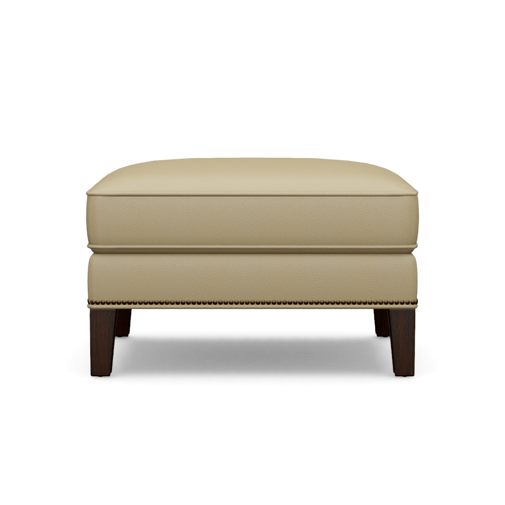 Ashton Leather Ottoman – View at 30°