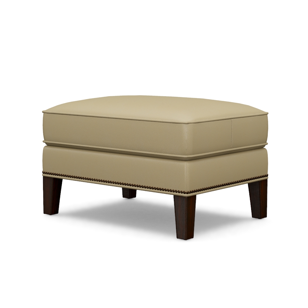 Ashton Leather Ottoman – View at 70°