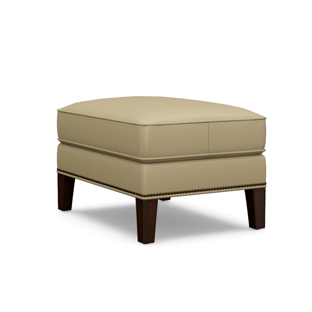 Ashton Leather Ottoman – View at 90°