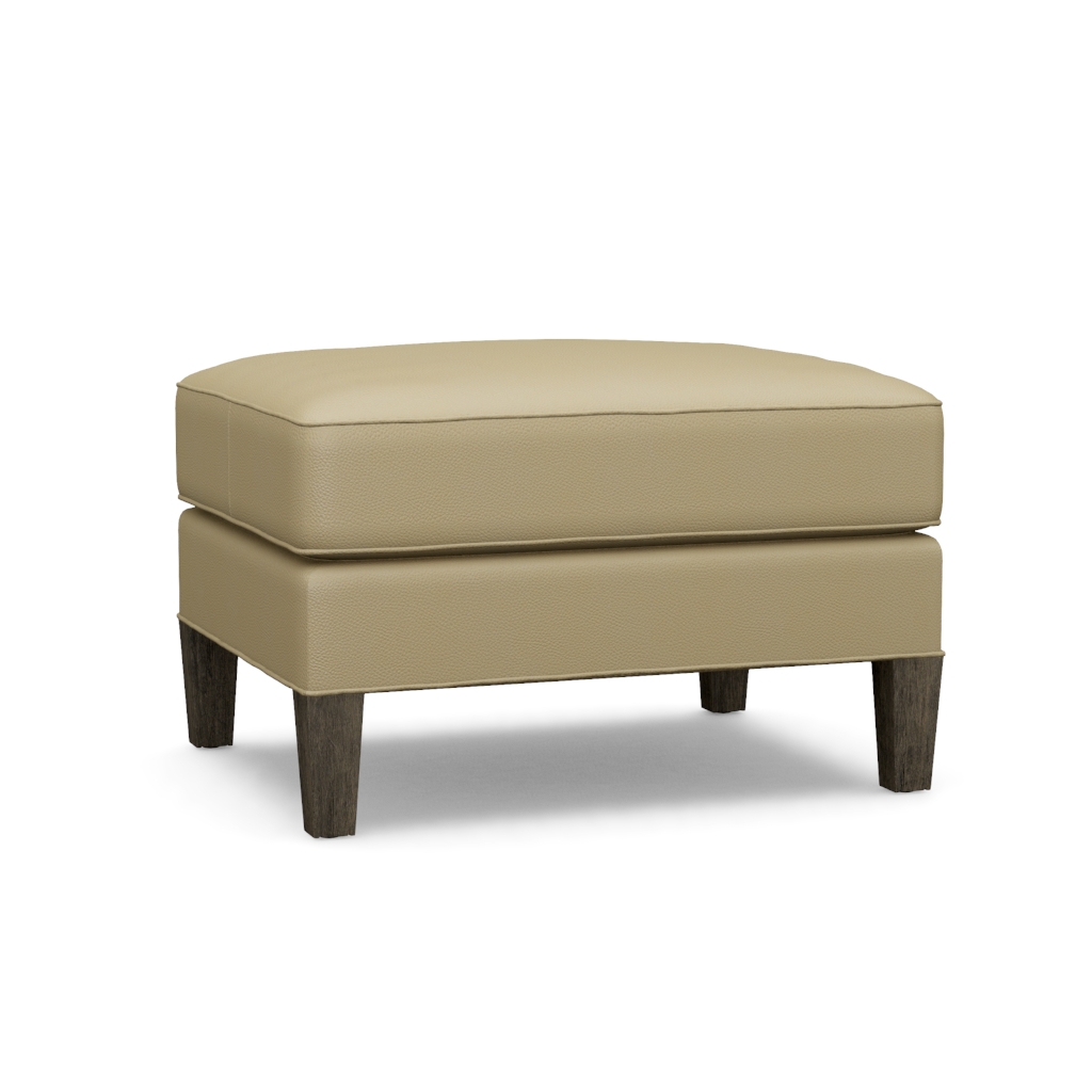 Turin Leather Ottoman – View at 10°