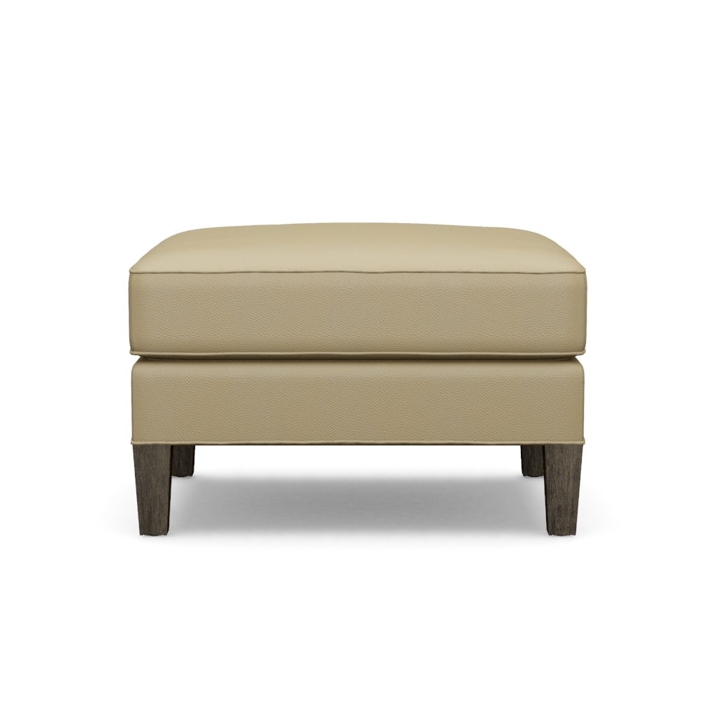 Turin Leather Ottoman – View at 30°