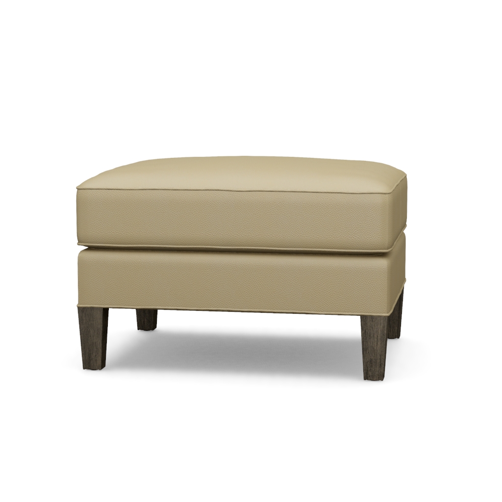 Turin Leather Ottoman – View at 40°
