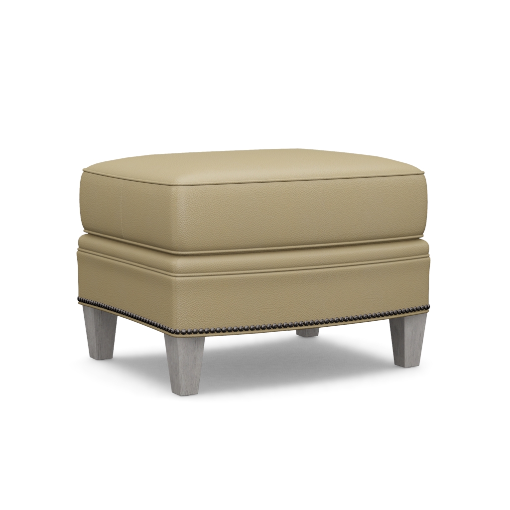 Bayville Leather Ottoman – View at 0°
