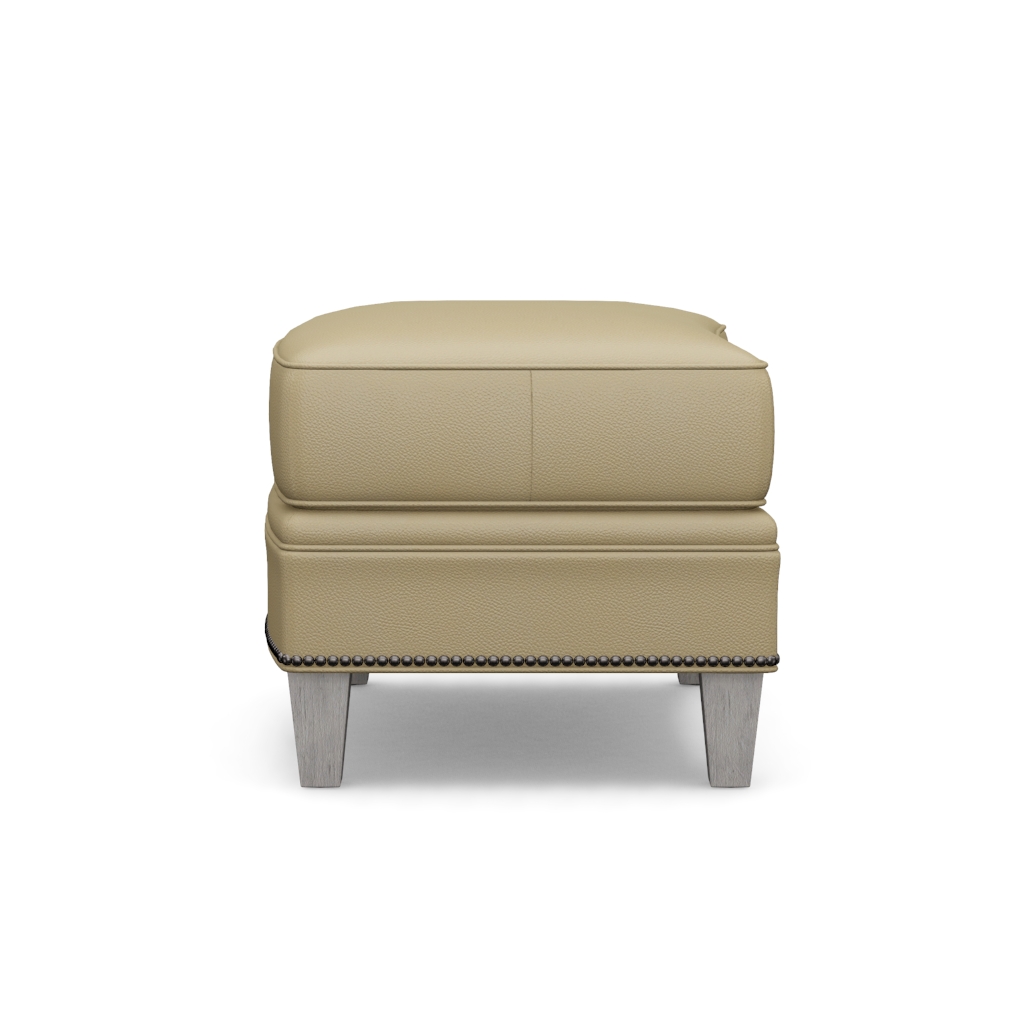 Bayville Leather Ottoman – View at 120°