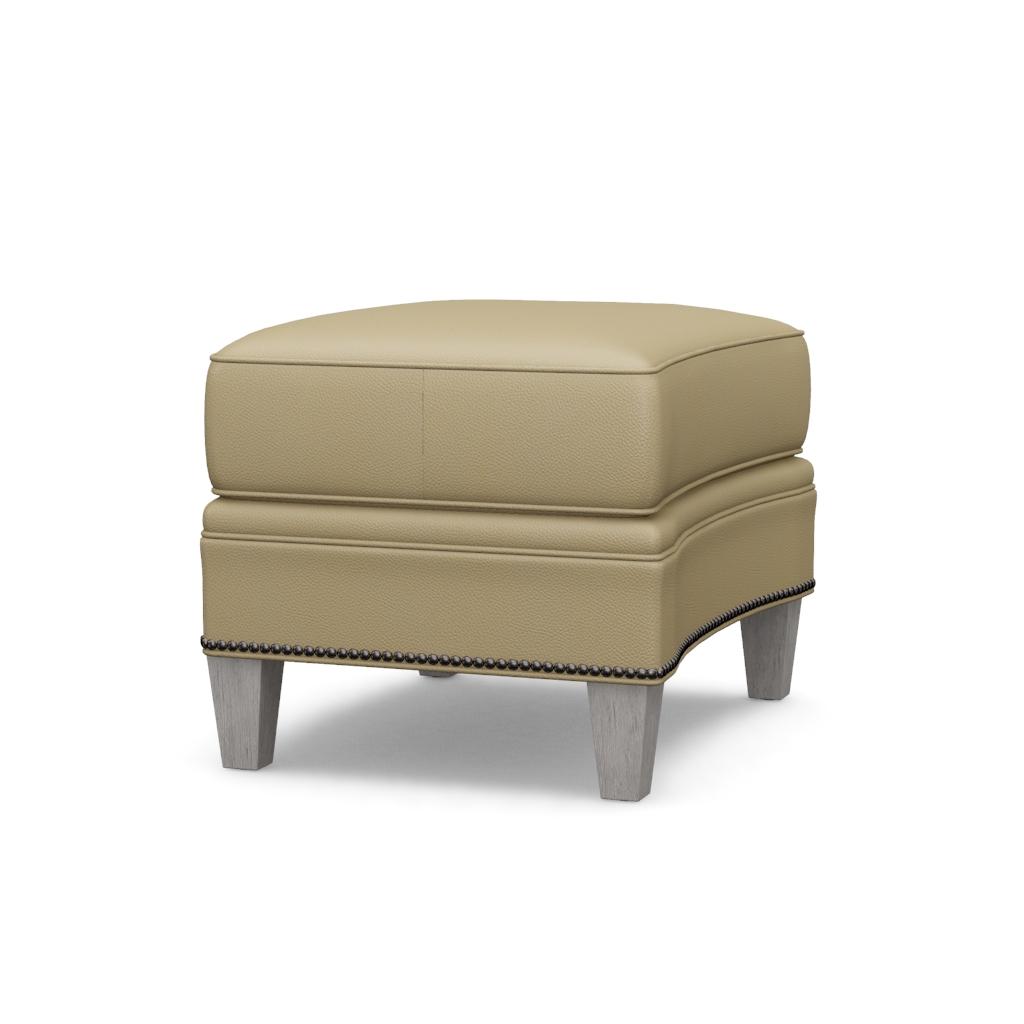 Bayville Leather Ottoman – View at 140°