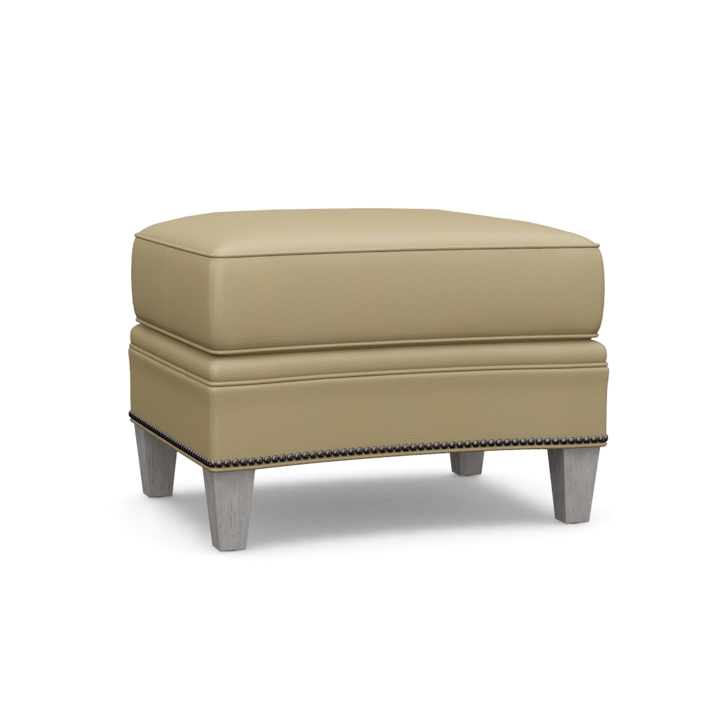 Bayville Leather Ottoman – View at 190°
