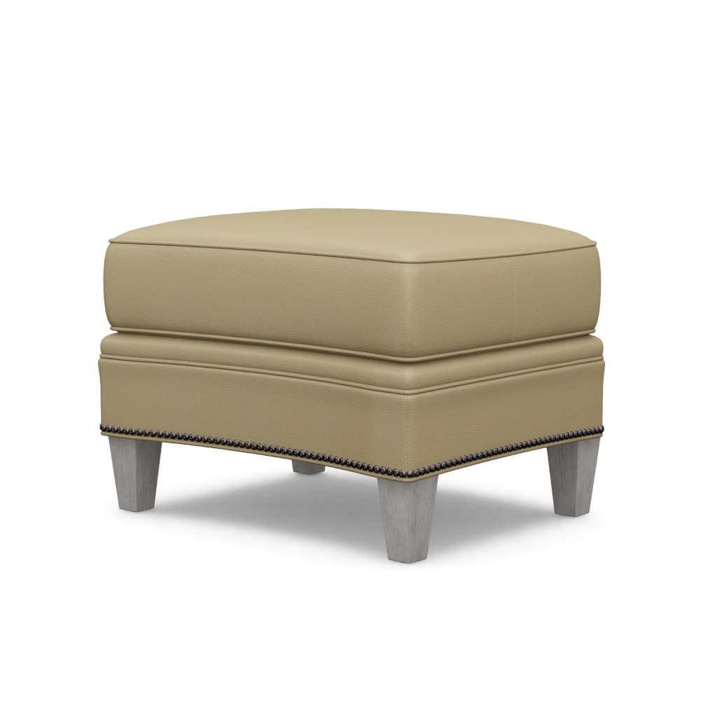 Bayville Leather Ottoman – View at 250°