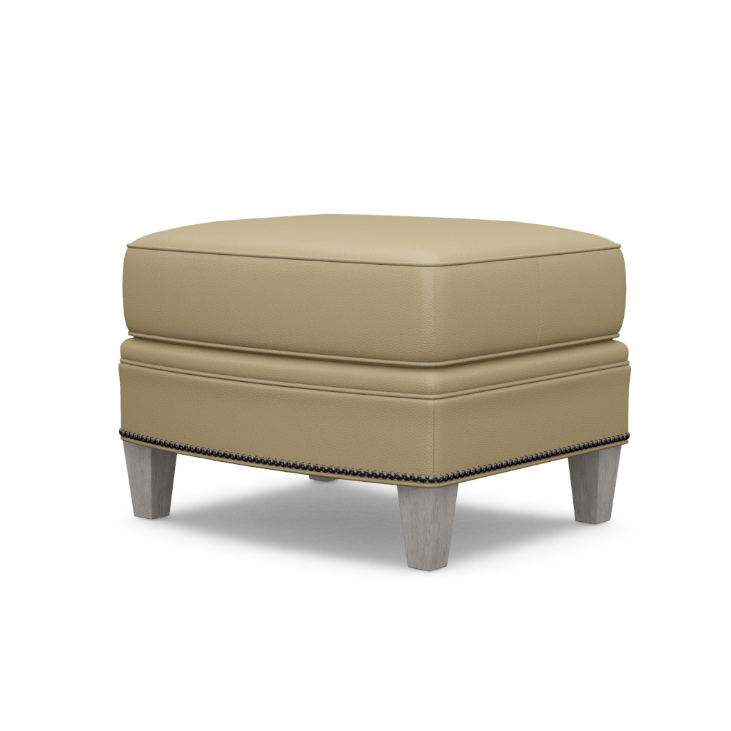 Bayville Leather Ottoman – View at 70°