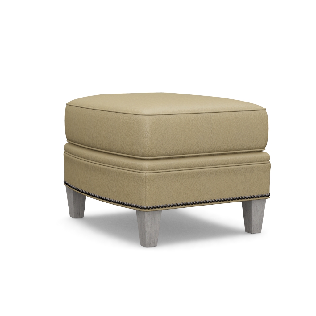 Bayville Leather Ottoman – View at 90°