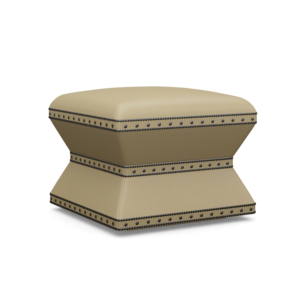 Wheatley Leather Ottoman – View at 0°