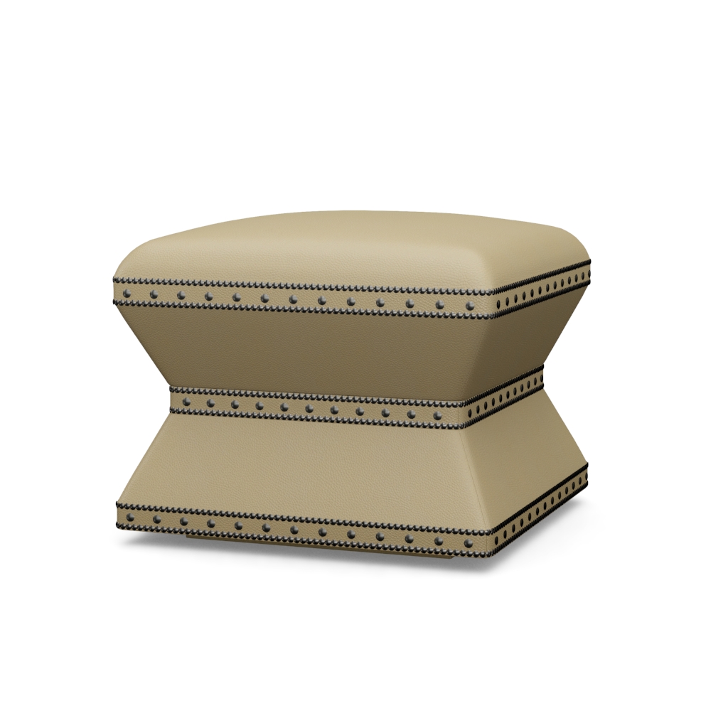 Wheatley Leather Ottoman – View at 140°