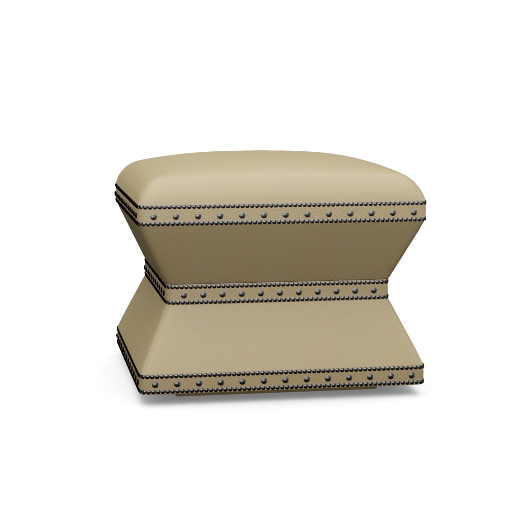Wheatley Leather Ottoman – View at 20°