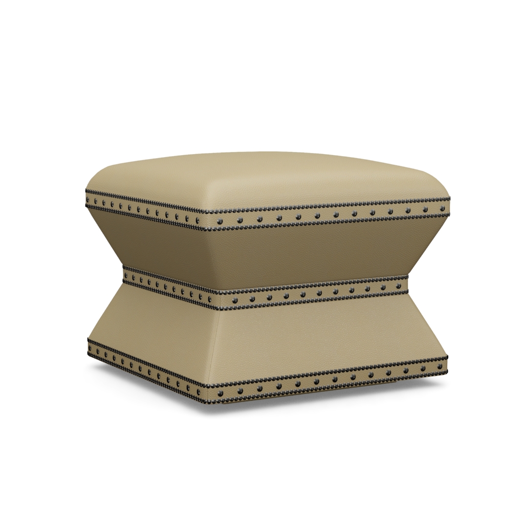 Wheatley Leather Ottoman – View at 270°