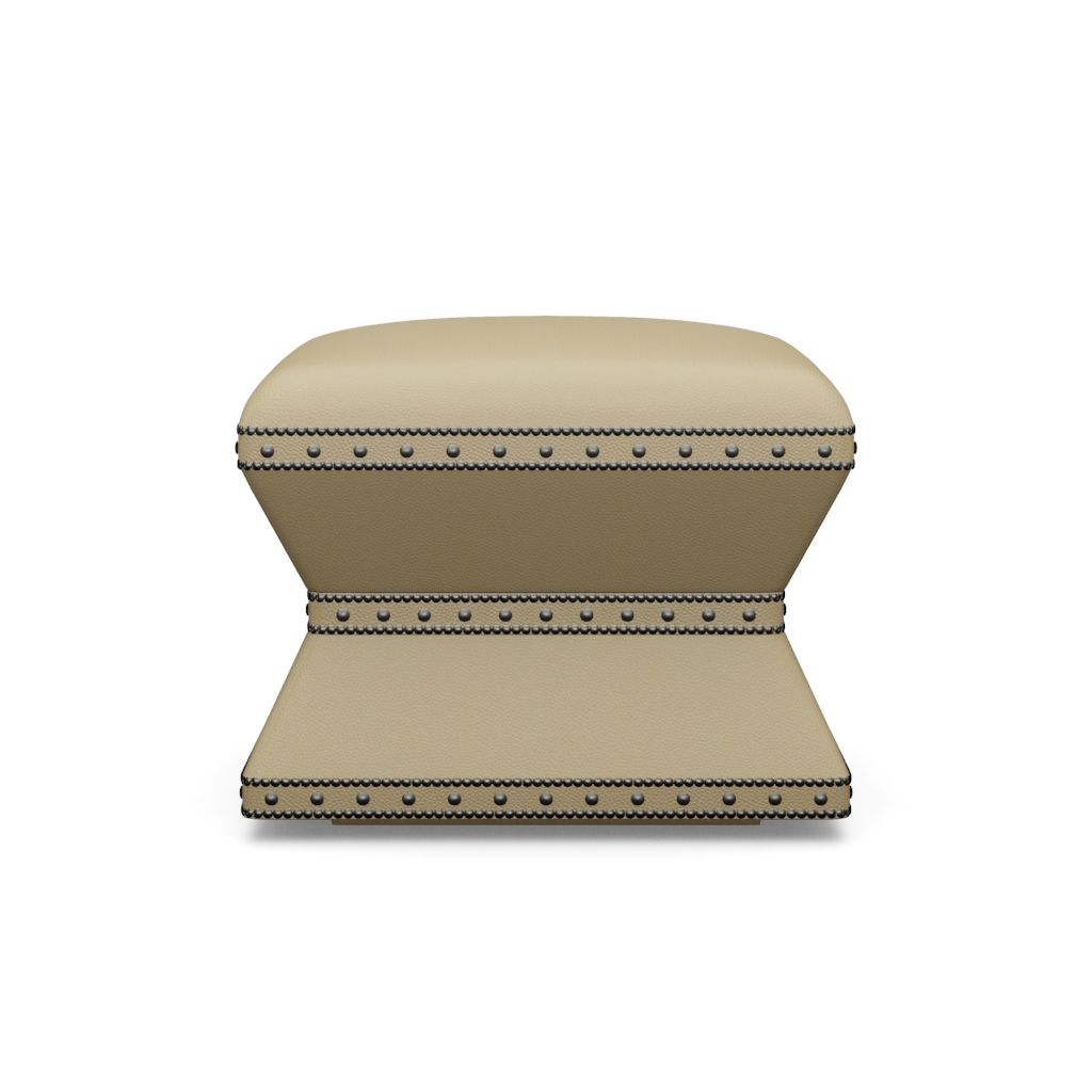 Wheatley Leather Ottoman – View at 30°