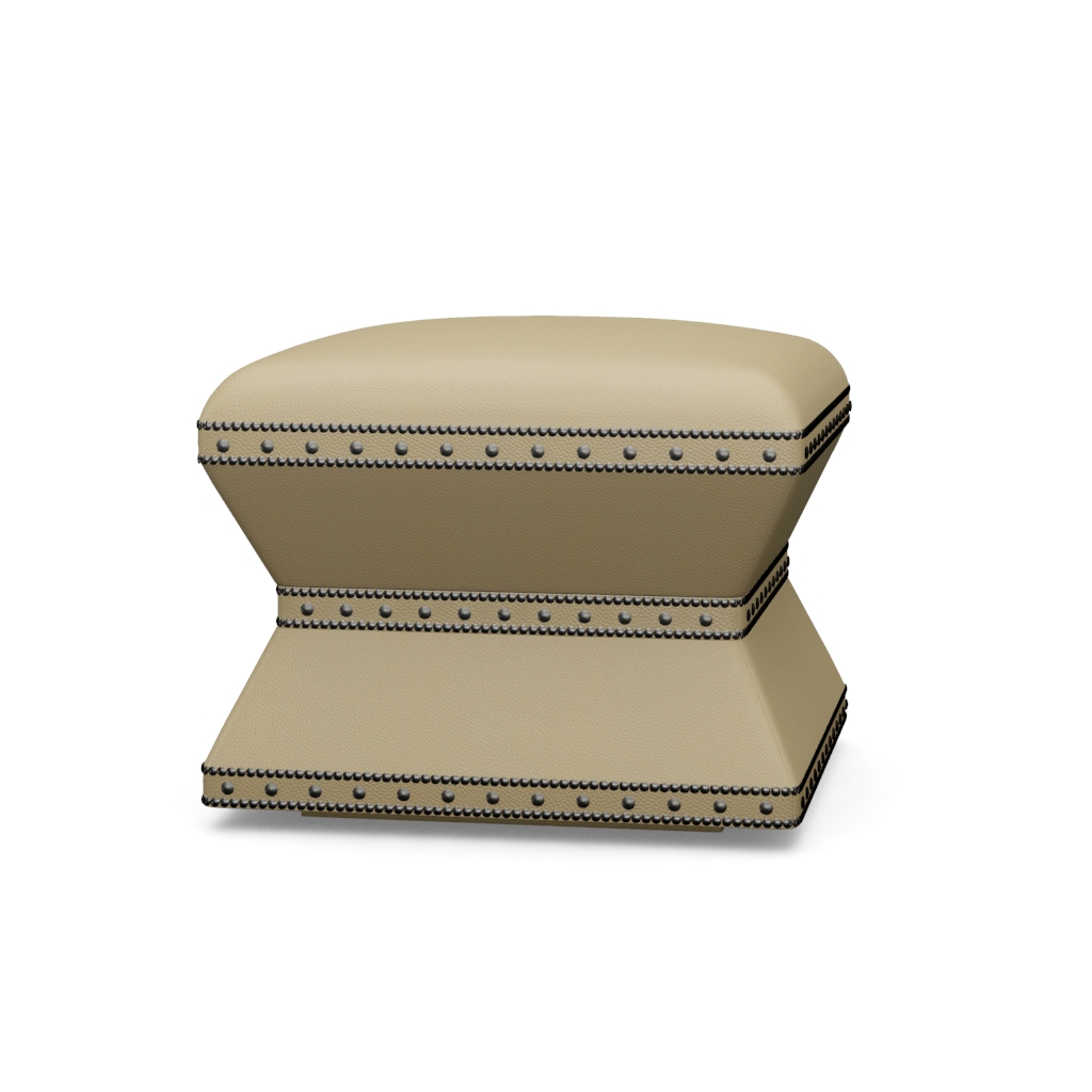 Wheatley Leather Ottoman – View at 40°