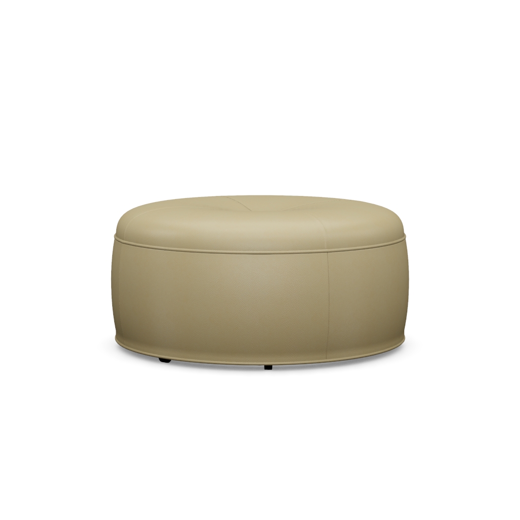 Reid Leather Ottoman – View at 50°