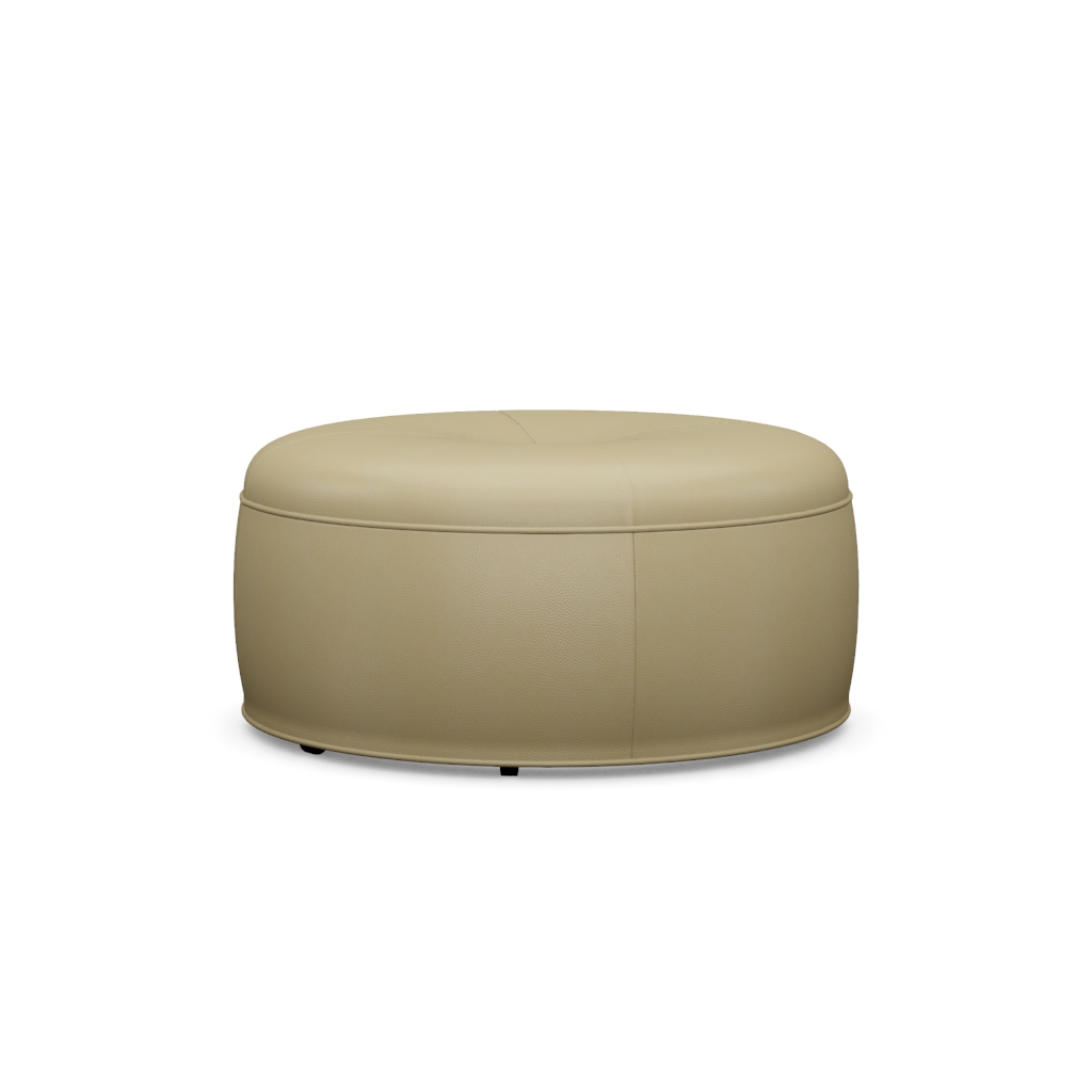 Reid Leather Ottoman – View at 60°