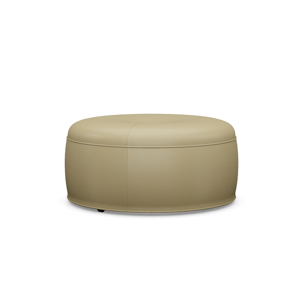 Reid Leather Ottoman – View at 90°