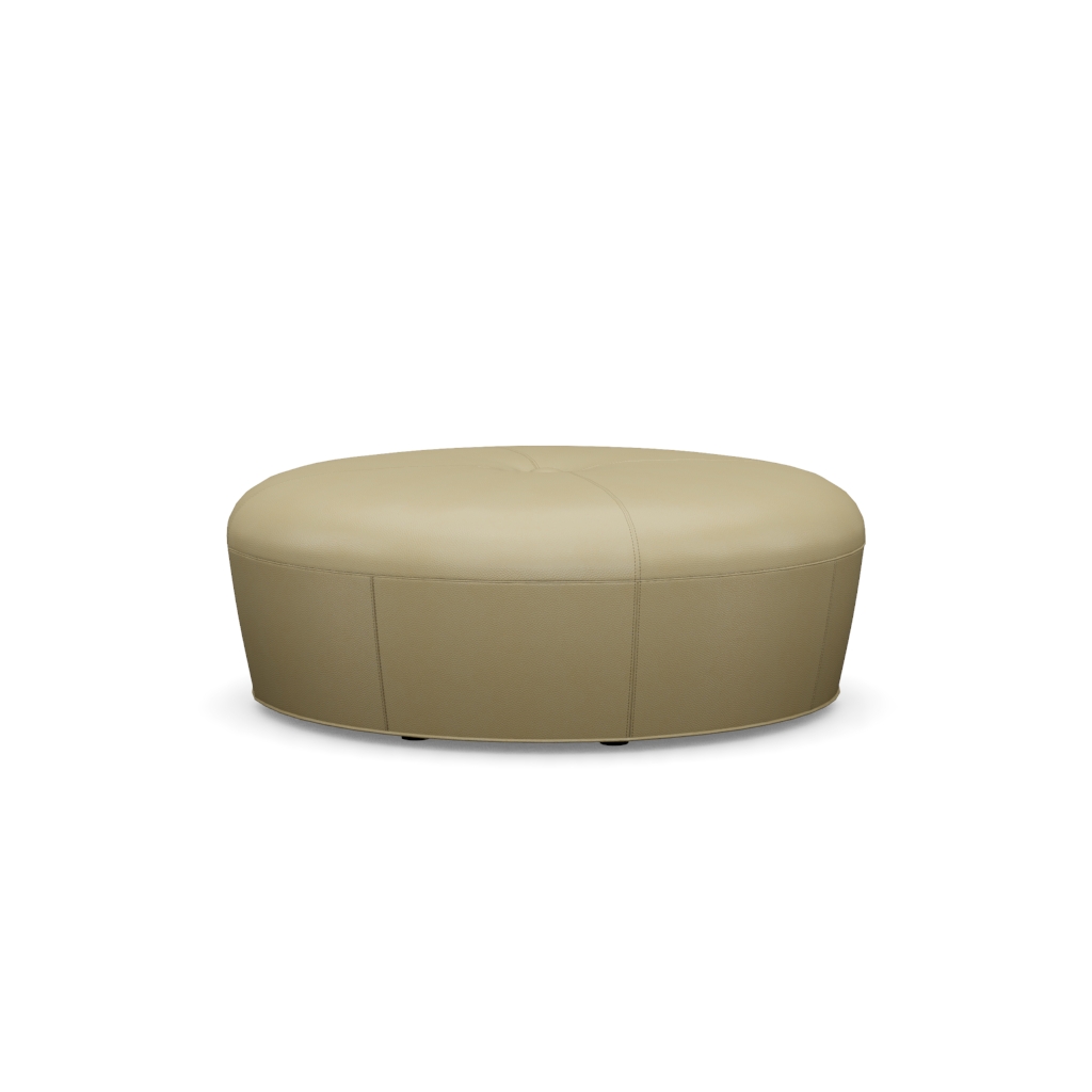 Claudia Leather Cocktail Ottoman – View at 60°