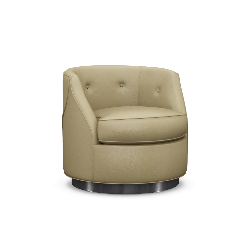 Robertson Leather Swivel Chair – View at 0°