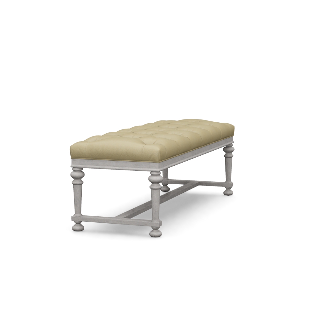 Bellport Leather Bench – View at 140°