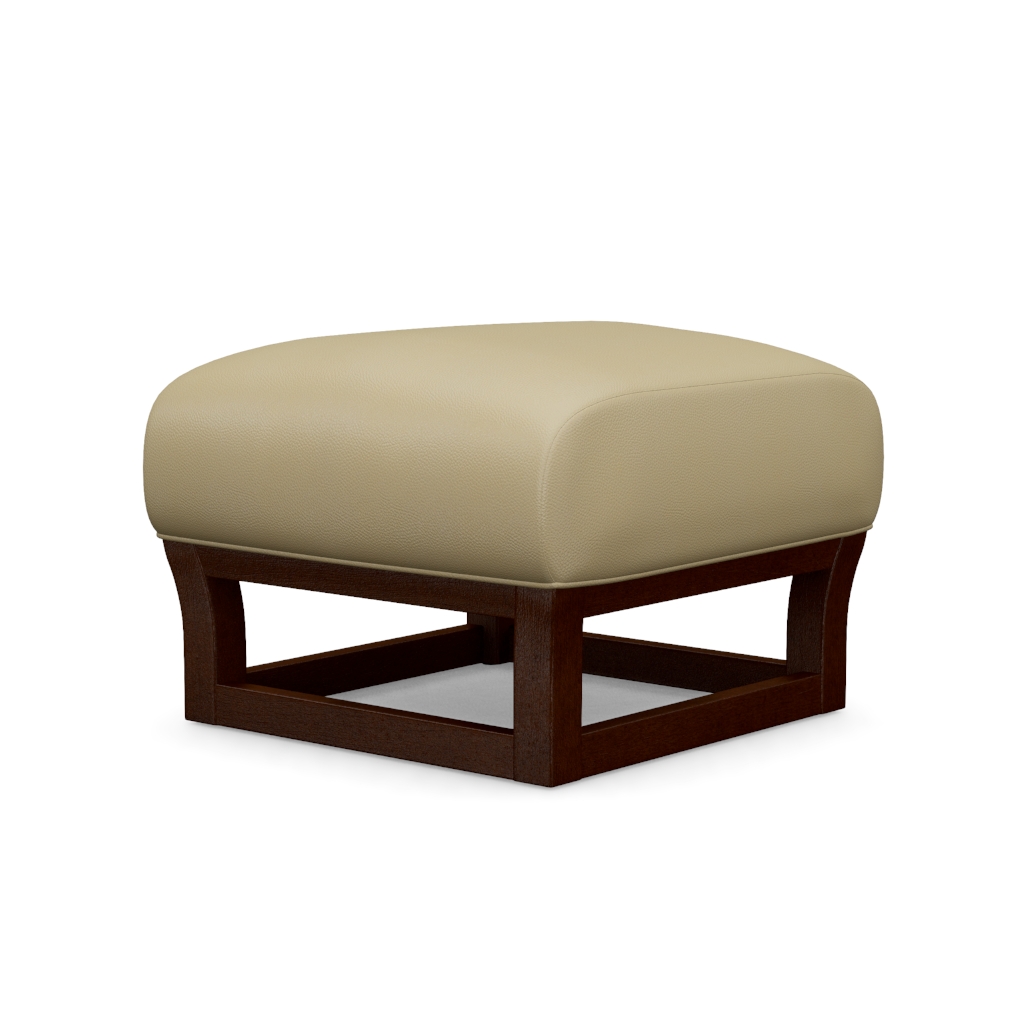 Fusion Leather Ottoman – View at 250°