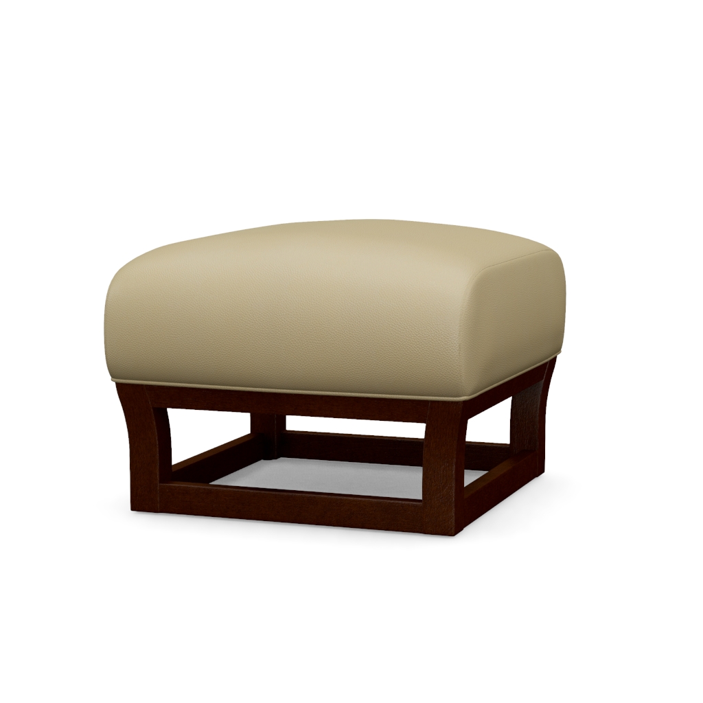 Fusion Leather Ottoman – View at 50°