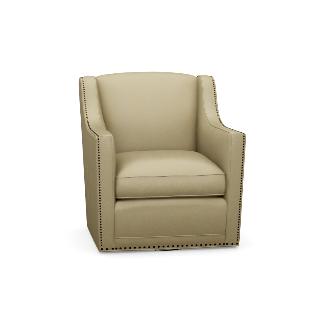 Hayward Leather Swivel Chair – View at 20°