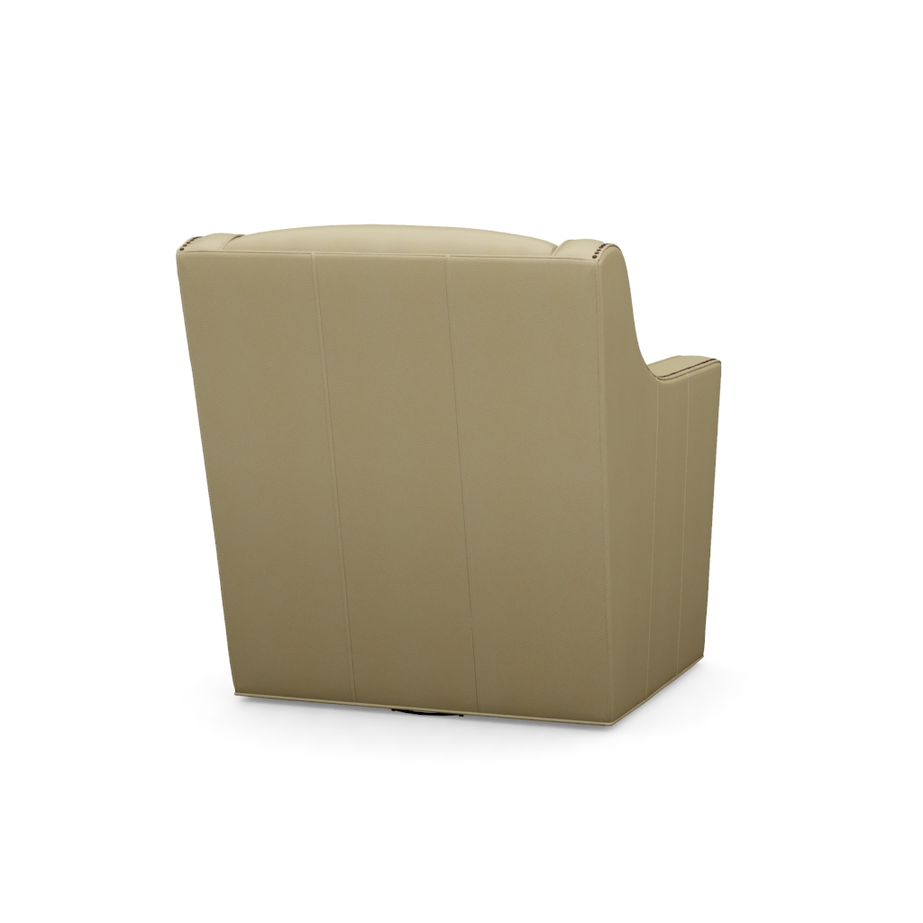 Hayward Leather Swivel Chair – View at 230°