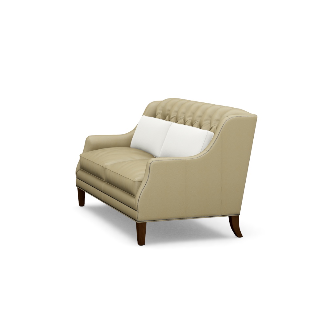 Sloane Leather Settee – View at 100°