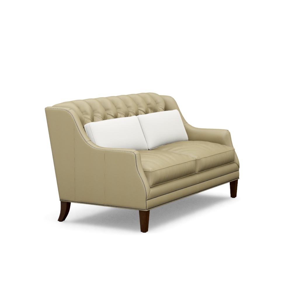 Sloane Leather Settee – View at 330°