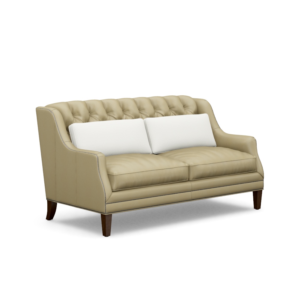 Sloane Leather Settee – View at 350°