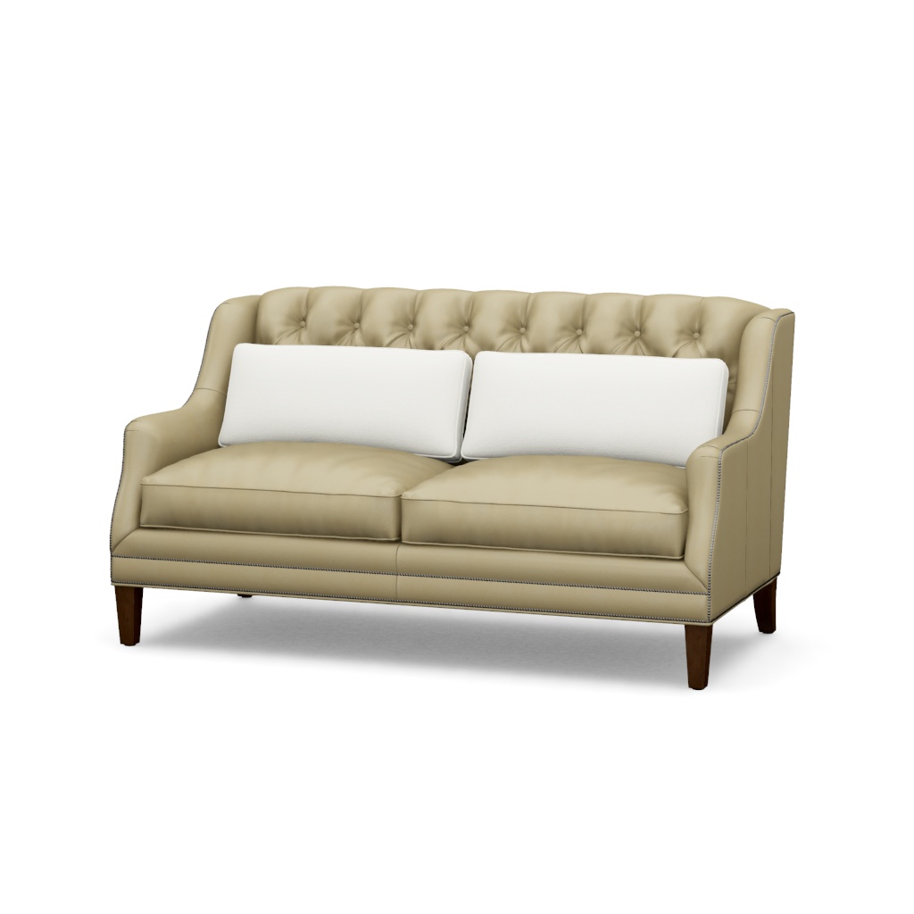 Sloane Leather Settee – View at 50°