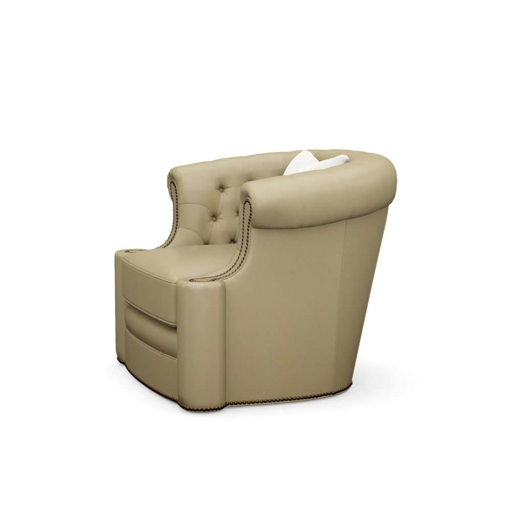 Feroni Leather Swivel Chair – View at 100°